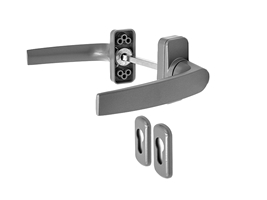 Ручка дверная двусторонняя с розетками под цилиндр Stroxx MIA серый RAL9007