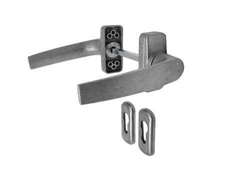 Ручка дверная двусторонняя с розетками под цилиндр Stroxx MIA некрашеный