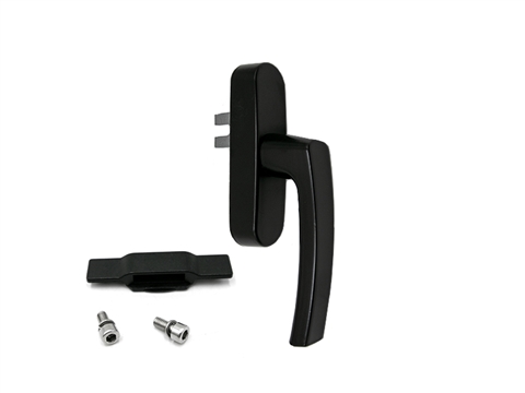 Ручка оконная G U-адаптер 84/98 мм с переходником черная RAL9005 Stroxx