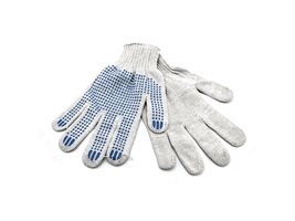 Перчатки х-б с ПВХ покрытием 5 нитей белые