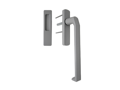 Ручка + ручка-ракушка для HS портала без отверстия под цилиндр комплект серебро RAL9006 STROXX