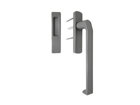 Ручка + ручка-ракушка для HS портала без отверстия под цилиндр комплект серый RAL9007 STROXX