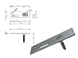 Пластина монтажная 100/35мм PROTECT с регулировочным винтом BLAUGELB