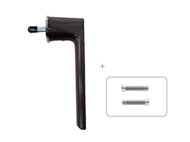 Ручка оконная безрозеточная с крепежом G 25мм, коричневая RAL8019 STROXX