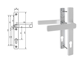 Гарнитур дверной нажимной Stroxx GL 92-28 мм, белый RAL9016