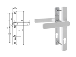 Гарнитур дверной нажимной Stroxx GL 92-28 мм, белый RAL9016