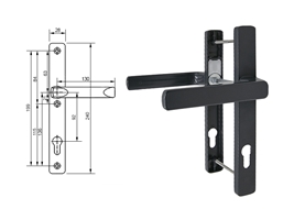 Гарнитур дверной нажимной Stroxx GL 92-28 мм, антрацит RAL7024