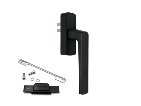 Ручка оконная GL U-адаптер 84 мм флюрокарбон черная STROXX