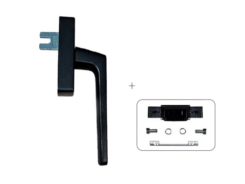 Ручка оконная GL U-адаптер 84 мм флюрокарбон черная STROXX