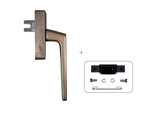 Ручка оконная GL U-адаптер 84 мм флюрокарбон античная бронза STROXX