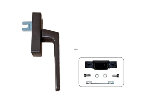 Ручка оконная GL U-адаптер 84 мм коричневая RAL8019 STROXX