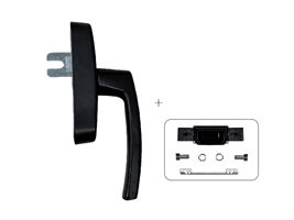 Ручка оконная R U-адаптер 98/104 мм черная RAL9005 STROXX