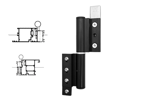 Петля дверная Stroxx 2-х секционная клеммная регулируемая 120 кг черная RAL9005