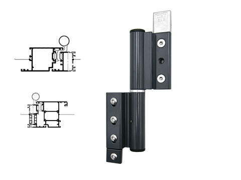 Петля дверная Stroxx 2-х секционная клеммная регулируемая 120 кг антрацит RAL7024