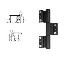 Петля дверная Stroxx 3-х секционная клеммная регулируемая 90 кг черная RAL9005