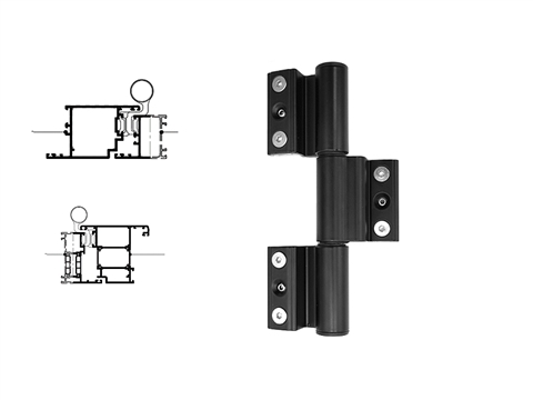 Петля дверная Stroxx 3-х секционная клеммная регулируемая 90 кг черная RAL9005