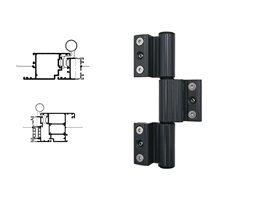 Петля дверная Stroxx 3-х секционная клеммная регулируемая 90 кг антрацит RAL7024