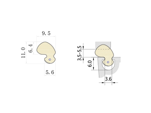 Уплотнитель оконный KS-9646  белый RAL9003