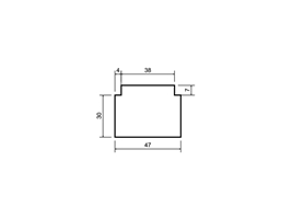 Профиль подставочный теплый blaugelb 30(37)x38(47)х1175 мм Veka