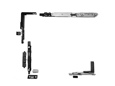 Комплект скрытой п/о фурнитуры для алюминия RV 130 кг (350-700) черный правый STROXX