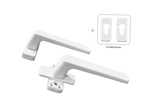 Гарнитур нажимной двусторонний раздельный с розеткой GL белый RAL9016 STROXX