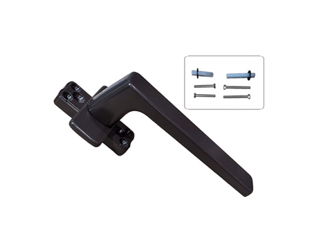 Ручка оконная с крепежом GL 25-37мм, коричневая RAL8019 STROXX